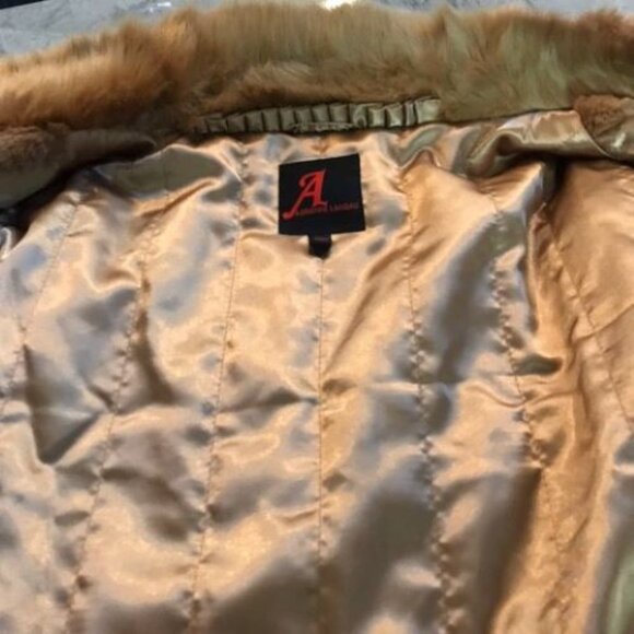 ADRIENNE LANDAU CAMEL COLLARED FAUX FUR LONG SLEEVE JACKET COAT ( XL ) NWT $275 - Picture 16 of 16